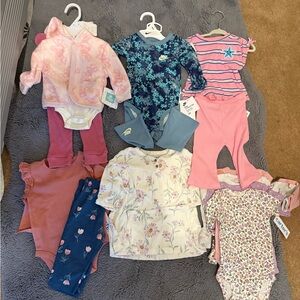 Baby Clothing Bundle with Floral and Striped Patterns 3/6 months